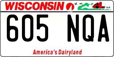 WI license plate 605NQA