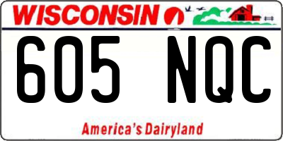 WI license plate 605NQC