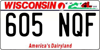 WI license plate 605NQF