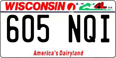 WI license plate 605NQI