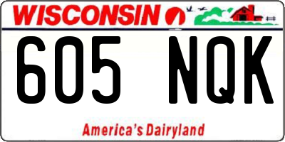 WI license plate 605NQK