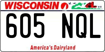 WI license plate 605NQL