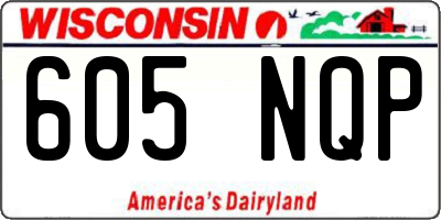 WI license plate 605NQP