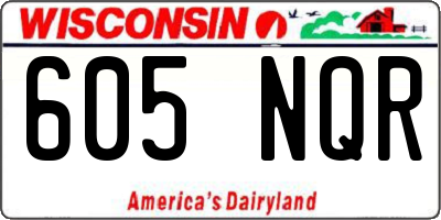 WI license plate 605NQR