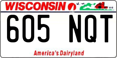 WI license plate 605NQT