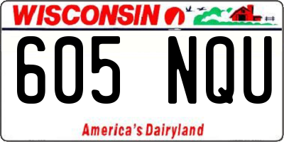 WI license plate 605NQU