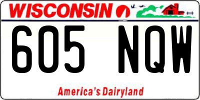 WI license plate 605NQW