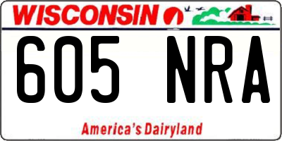 WI license plate 605NRA