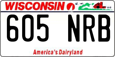 WI license plate 605NRB
