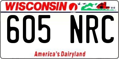 WI license plate 605NRC