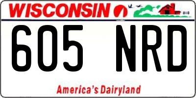 WI license plate 605NRD