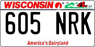 WI license plate 605NRK