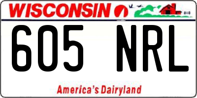 WI license plate 605NRL