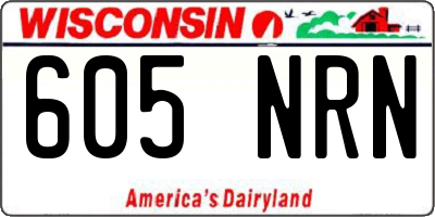 WI license plate 605NRN