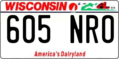WI license plate 605NRO