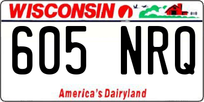 WI license plate 605NRQ