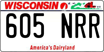 WI license plate 605NRR