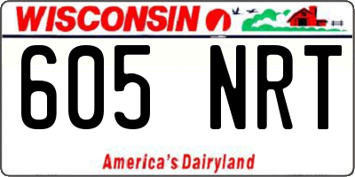 WI license plate 605NRT