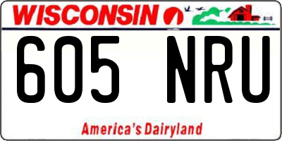 WI license plate 605NRU