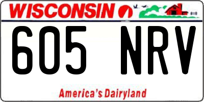 WI license plate 605NRV