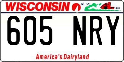 WI license plate 605NRY