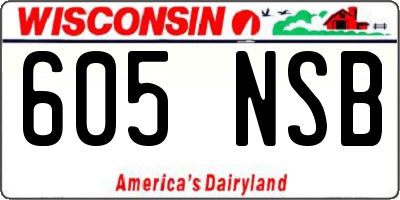 WI license plate 605NSB