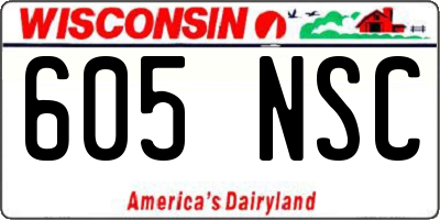 WI license plate 605NSC