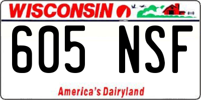 WI license plate 605NSF