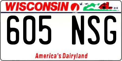 WI license plate 605NSG
