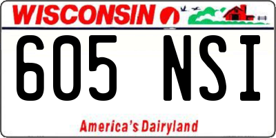 WI license plate 605NSI