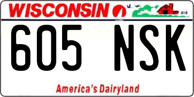 WI license plate 605NSK