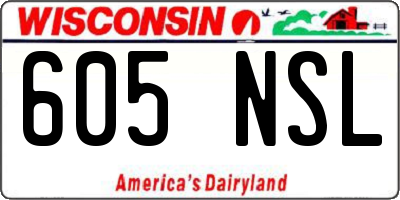 WI license plate 605NSL