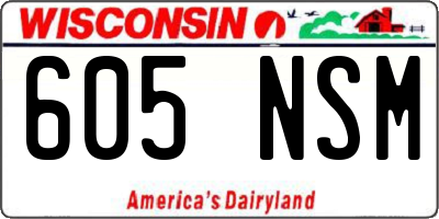 WI license plate 605NSM