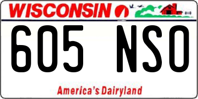 WI license plate 605NSO