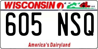 WI license plate 605NSQ