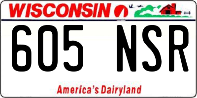 WI license plate 605NSR