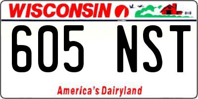 WI license plate 605NST