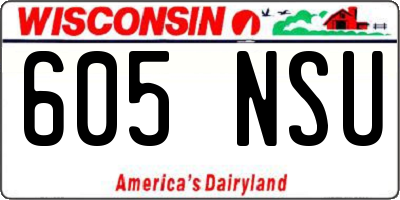 WI license plate 605NSU