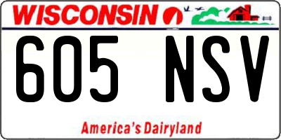 WI license plate 605NSV