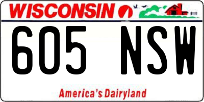 WI license plate 605NSW