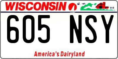 WI license plate 605NSY