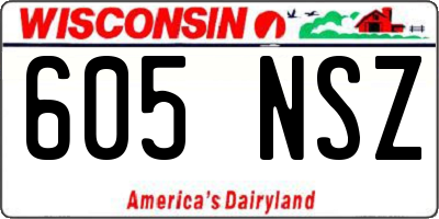 WI license plate 605NSZ