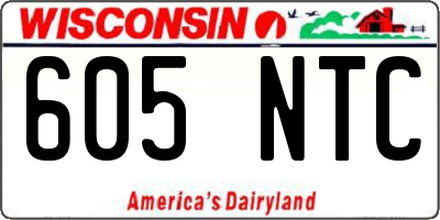 WI license plate 605NTC