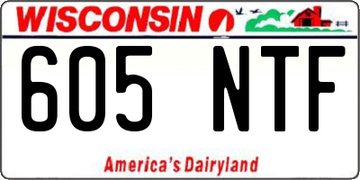 WI license plate 605NTF