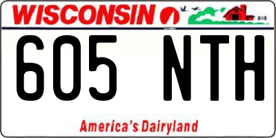 WI license plate 605NTH