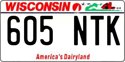 WI license plate 605NTK
