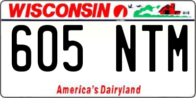 WI license plate 605NTM