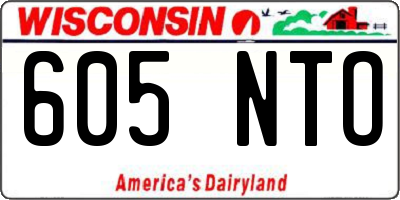 WI license plate 605NTO