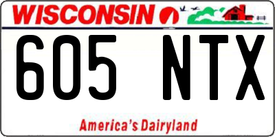 WI license plate 605NTX