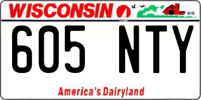 WI license plate 605NTY